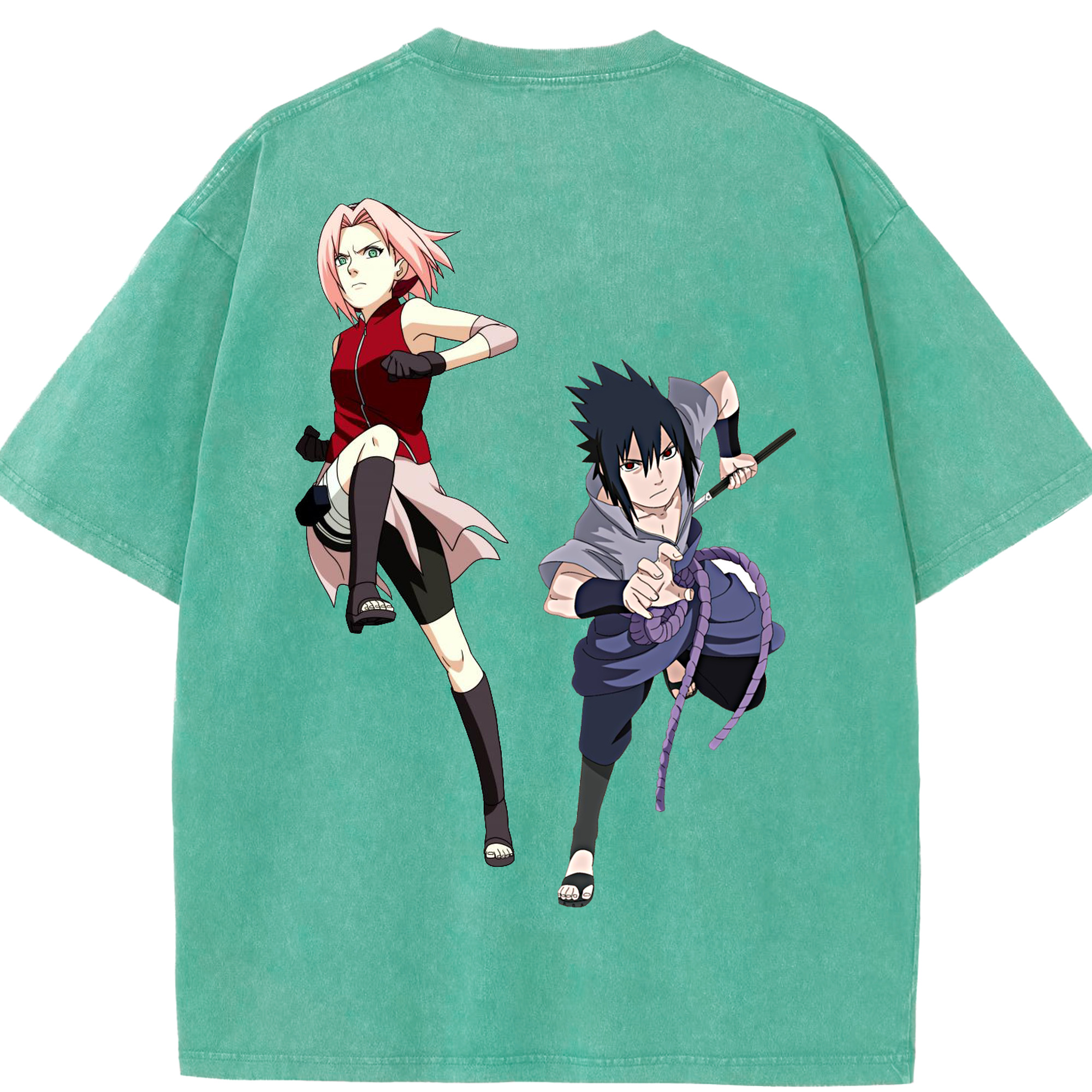 （画像用） NARUTO -ナルト- 春野サクラ Haruno Sakura 綿100% ヴィンテージ風 半袖Tシャツ（背面プリント）
